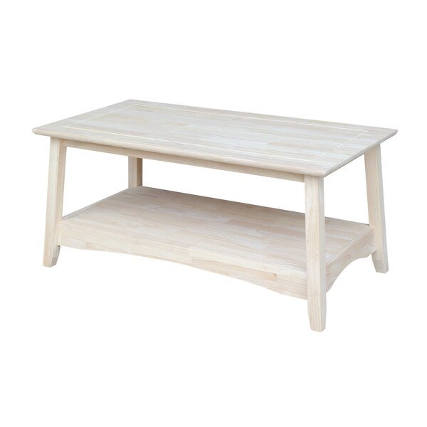 Rectangle Bombay Tall Coffee Table, 39.17 in W X 21.25 in L X 18 in H, Wood, Unfinished, International Concepts, Mfr#: OT-4TC